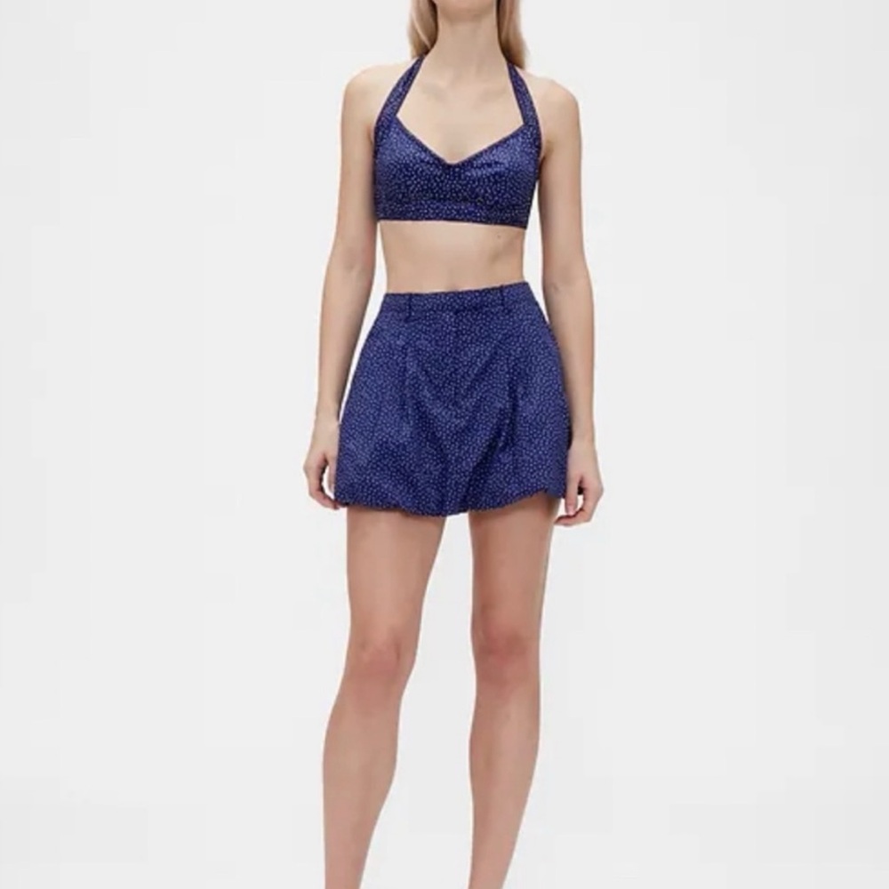 NWT Gap Studio Navy Dot Bubble Mini Skort 14